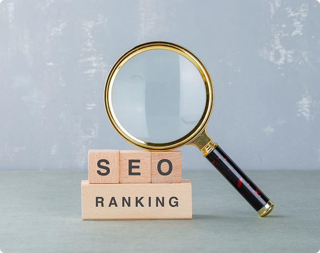 SEO analytics dashboard on laptop